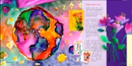 Pages from Blue Cows and Happy Fruit instructional how-to picture book featuring original art by kids.
