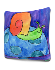 Orange Snail by Nick Abrams printed on a pillow