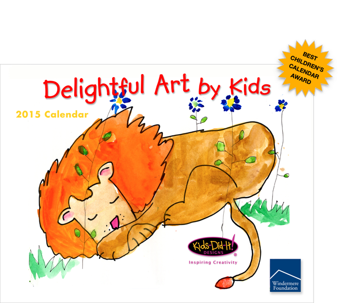 Illustrated Calendar Cover featuring Art Created by Kids Best Children's Calendar Award